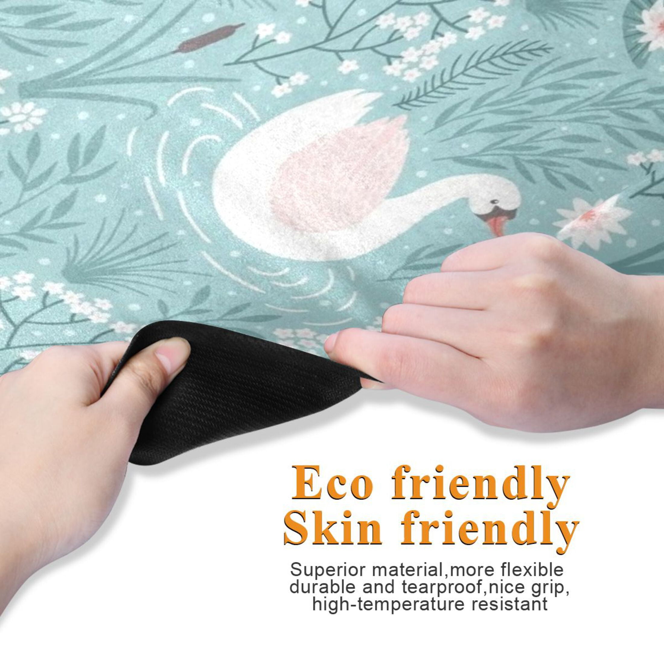 BZSMCE Yoga Mat Women Fitness Mat Sky Blue Swan Serenity Pattern