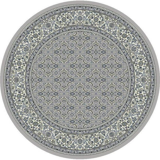 Dynamic Rugs ANR8570119666 7 ft. 1 in. Anicient 57011 Round Traditional Rug - 9666 Soft Grey & Cream