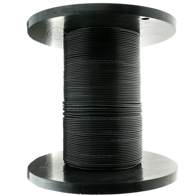 Fiber Optic Cable 1000 Feet Indoor/Outdoor 12 Fiber, Singlemode, 9/125, Black, Riser Rated, Spool