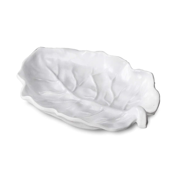 Beatriz Ball VIDA Lettuce Medium Leaf Platter  13.75" White  Melamine