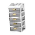 thumbnail image 2 of Organizador de escritorio con compartimentos y cajones. Almacenamiento cosmético moderno, ideal para Blanco de 5 niveles, 2 of 9