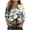 A01-Khaki, variant on yoeyez Boho Buttons Down Shirts for Women Summer Floral Hawaiian Shirts With Smocked Cuffs Henley V Neck Relaxed Comfy Office Work Blouses Khaki,S