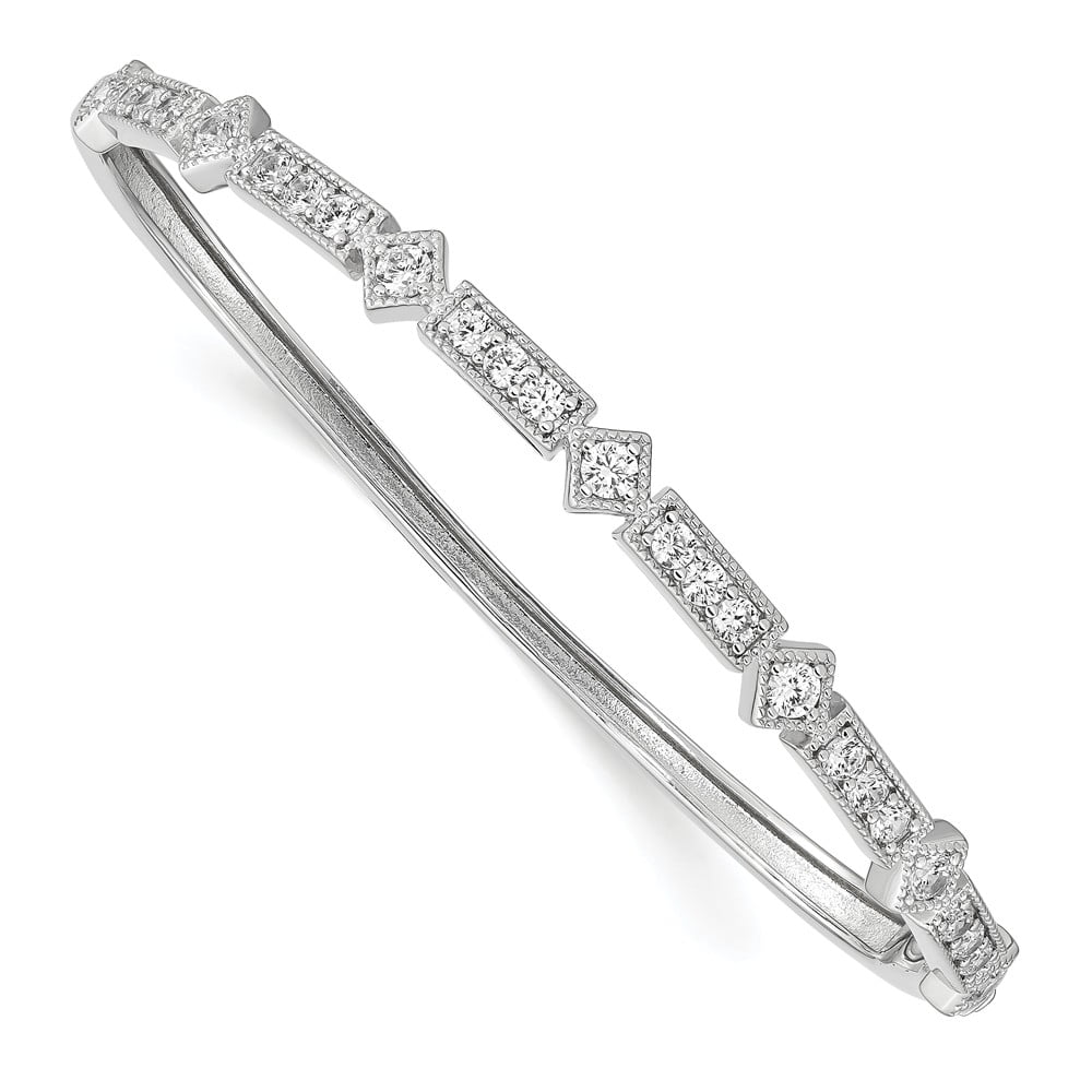 Details about   Sterling Silver CZ Hinged Bangle MSRP $458