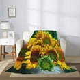 thumbnail image 2 of Disketp Sunflowers in Bucket Cozy Flannel Fleece Throw Blanket: Has a velvety texture for All Seasons - Perfect for Women, Men, & Kids"50"x40", 2 of 6