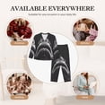 thumbnail image 7 of Lsque Black And White Shark Pattern Long Sleeve Pajama Set for Women - Soft 2-Piece Sleepwear and Loungewear Set with Pockets, Comfy Nightwear-X-Large, 7 of 7