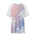 thumbnail image 4 of Hauts d'Été Grande Taille en Dentelle pour Femmes Blouses d'Été Patchwork Imprimé Amples Grande Taille Col en V Manches Courtes T-Shirts Col en V Femmes en Solde, 4 of 5