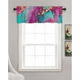 thumbnail image 3 of Multicoloured Marble Linen Curtain Valance for Bedroom/Bathroom/Kitchen/Office/Living/Dining Room Window,Abstract Rainbow Ink Watercolor Rod Pocket Topper Decorative Cafe Drapes Panel 42"x12", 3 of 6