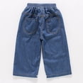 thumbnail image 5 of Landzoo Toddler Girls Denim Pants Graphic Wide Leg Jeans Lightweight Breathable Fall Casual Kid Girls Baggy Trousers, 5 of 5