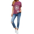 thumbnail image 7 of ZXSXSY Women Crew Neck Short Sleeve Dandelion Printed Top, 7 of 7
