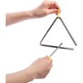 thumbnail image 4 of 5 Pcs Musical Percussion Instrument Set for Kids, Include 1 Pair Wood Claves Rhythm Sticks, 1 Pair Wood Egg Shakers and 1 Set Musical Triangle Percussion, 4 of 5