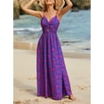 Cupshe Women's Long Vneck Knot Print Ashape Maxi Dress for Beachwear