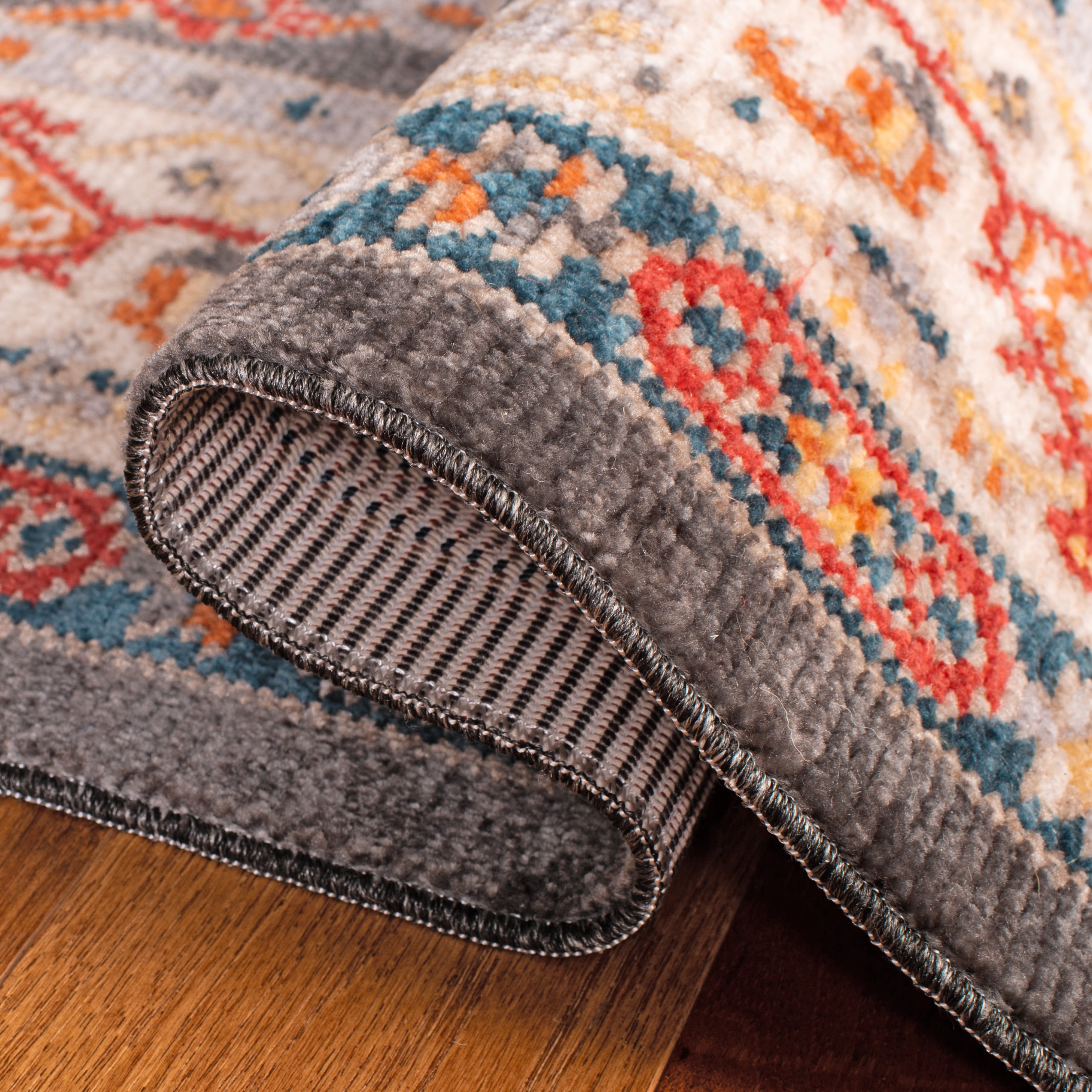 Safavieh Farmhouse Kiersten Oriental Runner Rug, Charcoal/Ivory, 2'1" x 8'