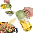 thumbnail image 1 of Botella dispensadora de aceite de 470 ml para cocina, botella rociadora de aceite de oliva 2 en 1 para cocinar, freidora de aire, ensalada, barbacoa, verde, 1 of 5