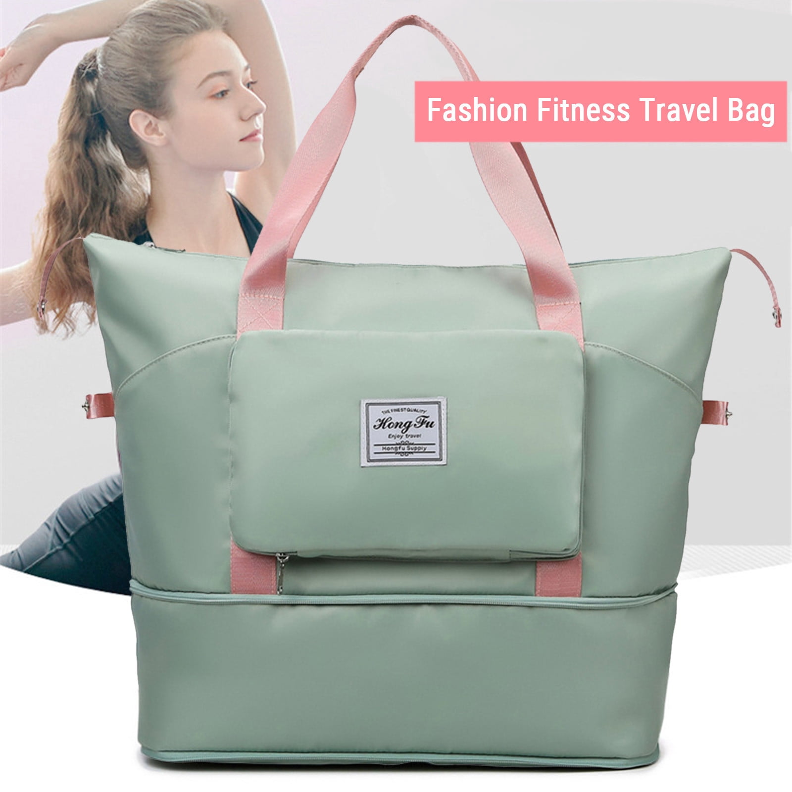 FAMTKT Expandable Gym Bags, Duffle Bags for Sports and Weekend Travel, Large Capacity Lightweight Overnight Bags for Men and Women, Travel Duffel Bags, Sports Tote Bag