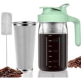 thumbnail image 2 of Cold Brew Coffee Maker Pitcher, 32 oz Thick Glass Mason Jar Spout Lid with Handle & Stainless Steel Filter for Iced Brew Coffee, Ice Lemonade, Sun , Fruit Drinks Container, 2 of 7