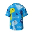 thumbnail image 6 of PAYOHTO Dinosaur Mens Hawaiian Casual Short-sleeved Shirt Tropical Summer Beach Button Down Shirts, 6 of 7