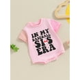 thumbnail image 3 of FEORJGP Toddler Little Girl Boy Summer Rompers 0 9M 12M 18M 24M Infant Baby Short Sleeve Jumpsuits Crew Neck Bodysuits Letter Baseball Print Casual PlFashion Comfy Daily Clothes for Vacation, 3 of 7