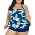 thumbnail image 2 of Firpearl Plus Size Bathing Suits for Women Two Piece Swimsuit Athletic Tankini Top with Shorts, 2 of 7