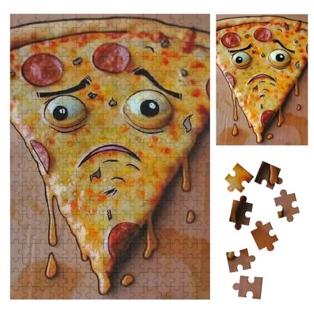BCIIG Pizza Wooden Jigsaw Puzzle Vertical Style for Adults and Kids, Wooden Gift for Family & Friends 300PCS