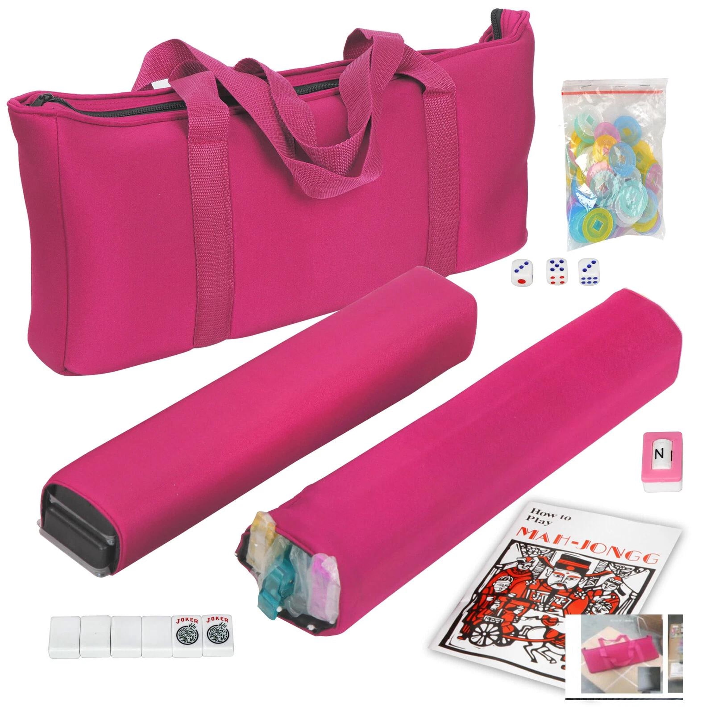 American Mah Jongg Mahjong Set with 4 All-in-One Rack Pushers Soft Bag 166 Tile