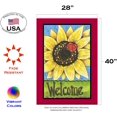 thumbnail image 2 of 109583 Toland-Sunflower Lady-Decorative Yellow Welcome Summer Ladybug USA-Produced House Flag, 2 of 5