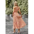thumbnail image 4 of PRETTYGARDEN Women's Summer Floral Maxi Sun Dress Sleeveless Halter Neck Flowy Ruffle Hem Long Boho Dresses with Belt, 4 of 8