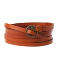 thumbnail image 5 of Aleación Cinco Vueltas Brazalete de Cuero Brazalete para Mujeres marrón Sunnimix Pulsera de múltiples capas de moda, 5 of 5