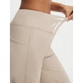 thumbnail image 5 of baleaf Womens 25" Yoga Pants Wide Leg Ankle Dress Pant with Pockets High Waist Petite Stretchy Casual Travel Beige L, 5 of 7