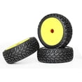 thumbnail image 4 of LINLIN 4PCS 1:10 RC On Road Rally Car Grain Rubber Tyre Tires Hard Dish Wheel Rims Accessory Parts Compatible with 1/10 RC Buggy Buggy Run Flat Drift Car Traxxas HSP Tamiya HPI Kyosho, 4 of 6