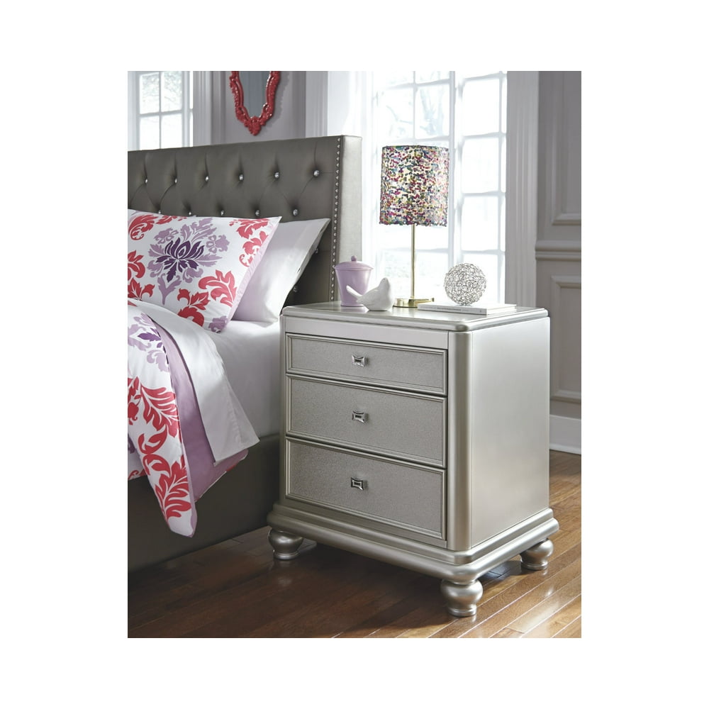 Signature Design by Ashley Coralayne Silver Three Drawer Night Stand