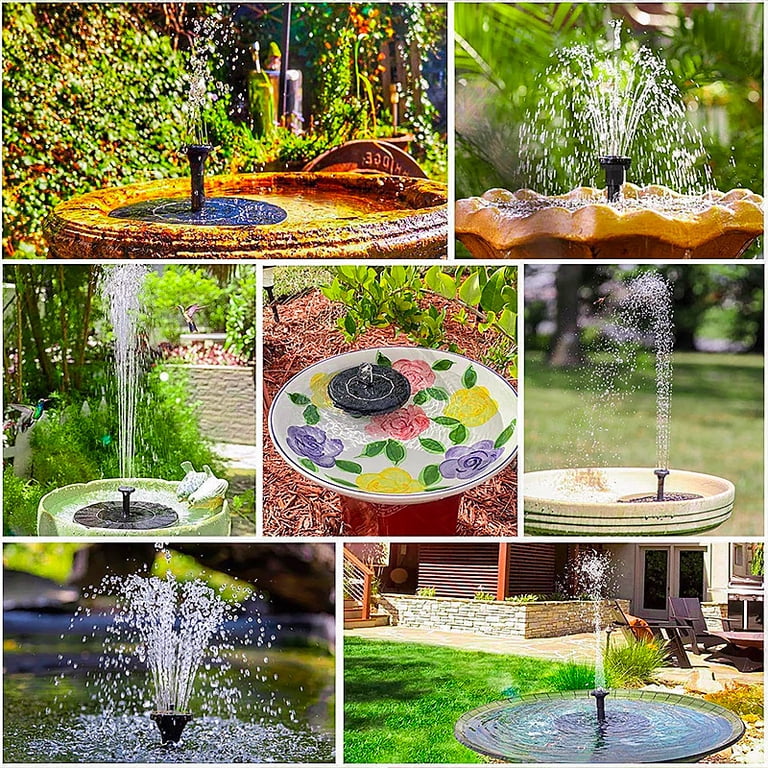 Solar Bird Bath Fountain Pump – 1.4W Upgrade With 6 Nozzles, Floating Solar Powered Water Pump For Garden, Pond, Pool & Outdoor Use