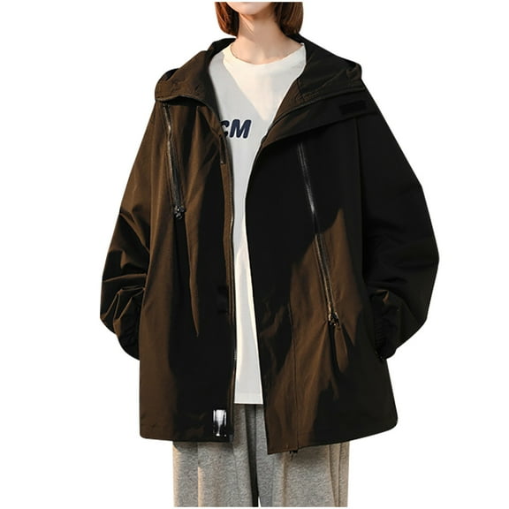 Babysbule Winter Coats for Women Women's Sprinting Suit Men's And Women's Couple Style Jacket Coat Detachable Hatwater Proofing Windproof Outdoor Sprinting Suit Tops