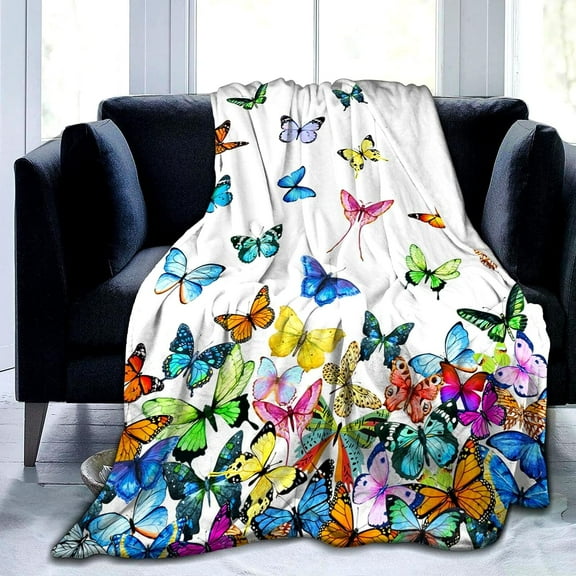 Butterfly Blanket Beautiful Butterfly Throw Blanket Ultra Soft Blankets Lightweight Cozy for Bed Couch Sofa 50"x40"
