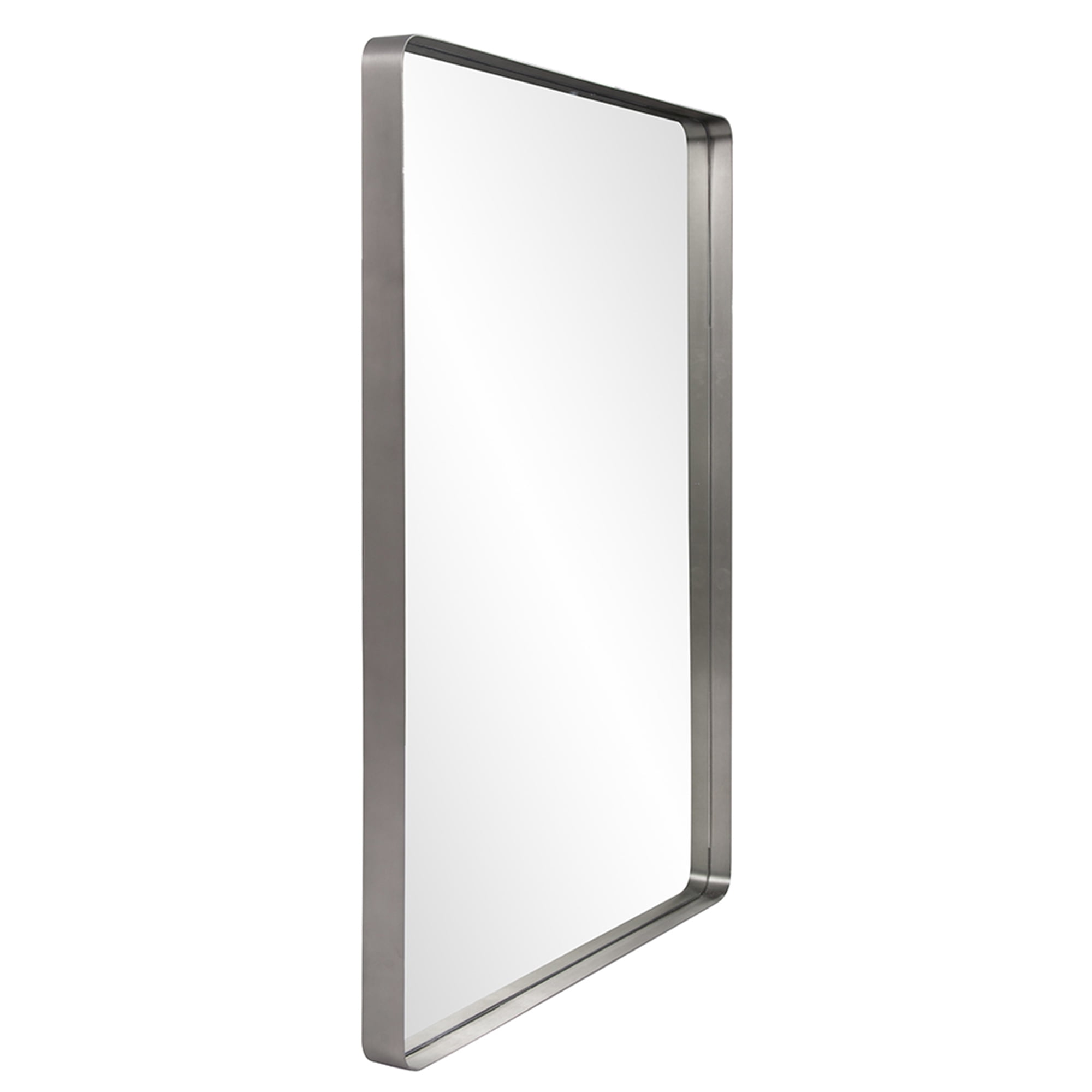 Tyler Dillon Rectangular Silver Metal Framed Steele Wall Mirror - 40" H x 30" W x 2" D