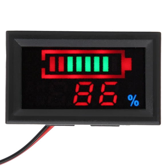 Indicateur de capacité de la batterie, YB27VE Voiture électrique Numérique LED Tension et Énergie Double compteurs Testeur de puissance de la batterie Affichage du voltmètre(24V-Batterie au plomb)