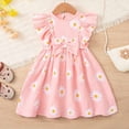 thumbnail image 5 of Gibobby Toddler Girl Dress Little Girls Short Sleeve Dresses 12 18 24 Months 2T 3T 4T 5T Summer Casual Skater Swing Twirly Sundress(2-3 Years,Pink), 5 of 9