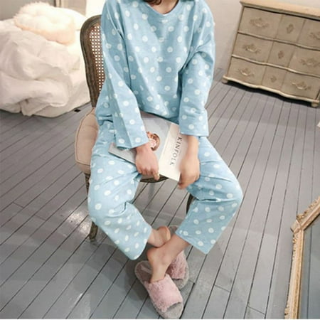 

Womens Pajama Set Long Sleeve Sleepwear Round Neck Pjs Set