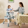 thumbnail image 2 of Babyjoy 16-in-1 Baby High Chair with Activity Center Booster Seat Building Block Table Celadon, 2 of 7