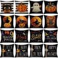 thumbnail image 3 of Funda de cojín de Halloween para decoración del hogar, funda de almohada de murciélago de calabaza fantasma, suministros de fiesta de terror, truco o trato, 2023, 3 of 4