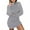 Gray, variant on Women Turtleneck Long Sleeve Knit Pullover Sweater Bodycon Mini Dress,Women's Bodycon Pullover Cute Mini Sweater Dress