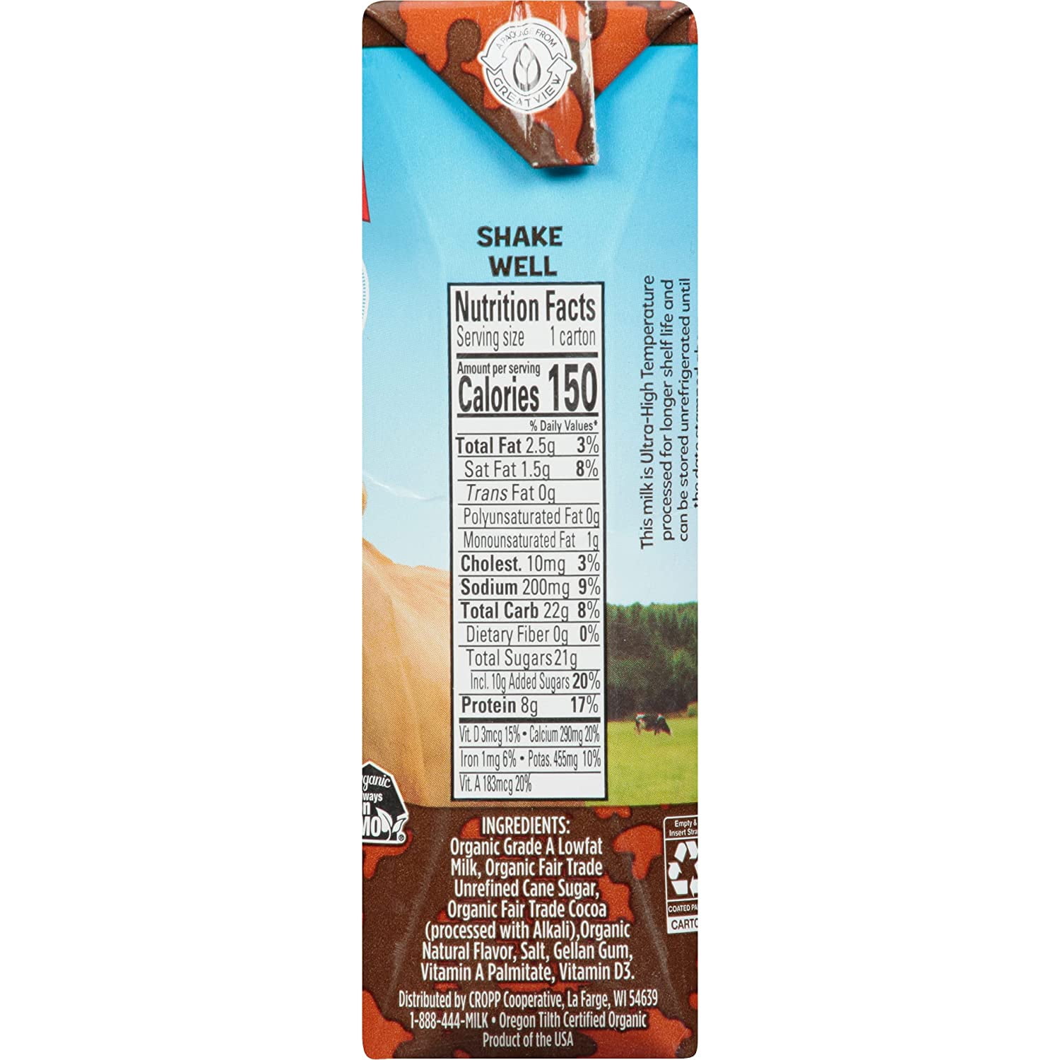 (Price/Case)Organic Valley 21343040 Aseptic Chocolate Milk 24-8 Fluid Ounce