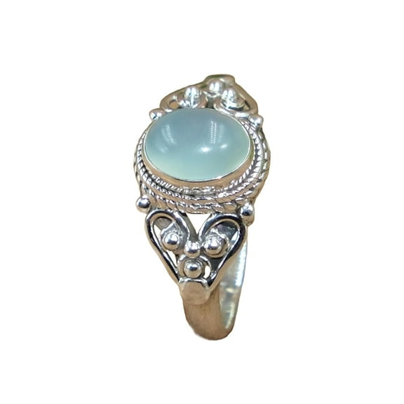 Natural Aquamarine Gemstone 925 Sterling Silver Handmade Promise Ring Gift Jewelry For Her