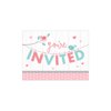 Club Pack of 48 White and Pink Hello Baby Invitation Post Card 8.5"