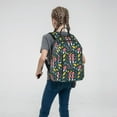 thumbnail image 5 of Naloa Cartoon Leaf Mushroom Red Print Lightweight DayBackpack Suitable for school, work, shopping, travel, etc., 5 of 5