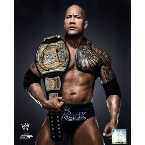 The Rock With The Wwe Championship Belt 13 Posed Sports Photo Walmart Com