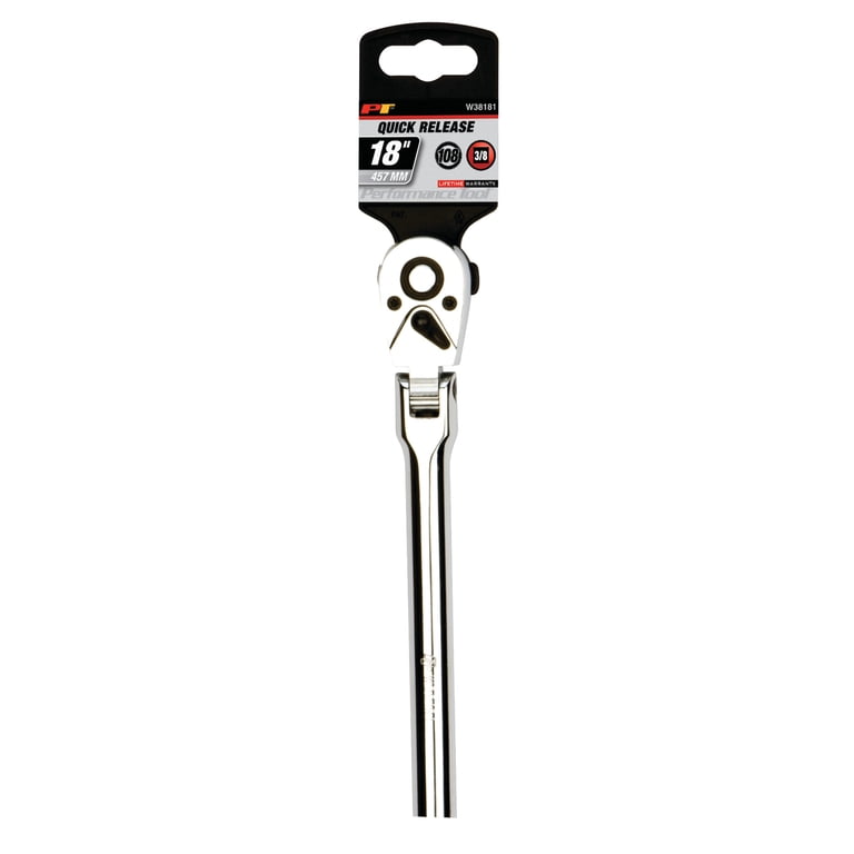Performance Tool W38181 3/8-Inch Drive Flex Head Long Ratchet, 1 