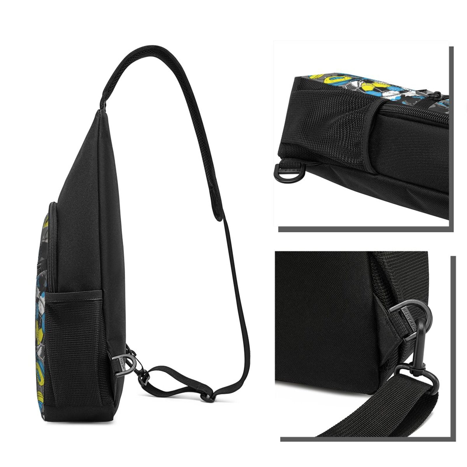 Xecao's Goal Time Print Sling Bag: A Versatile Chest, Shoulder, and Crossbody Backpack for Casual Days Out, Perfect for Both Men and Women