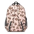 thumbnail image 3 of Brown and Pink Leopard Print Cute School Backpack Bag with Padded Back and Adjustable Shoulder Straps 16.9 X 12.6 X 5.9 Inches, 3 of 5