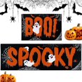 thumbnail image 1 of Cool Ghost Retro Kitchen Rugs and Mats Non Skid Washable Set of 2, Funny Halloween Spider Web Kitchen Floor Mats, Spooky Boo Orange Kitchen Runner Rug, Black Horror Kitchen Decor, 1 of 6