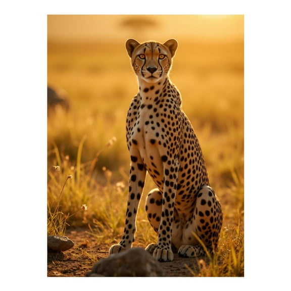 Diamond Art Kits for Adults, Elegant Cheetah In Golden Grass 5D Diamond Painting Kits for Adults Beginners, DIY Full Drill Diamond Painting, Gem Art and Crafts 12x16